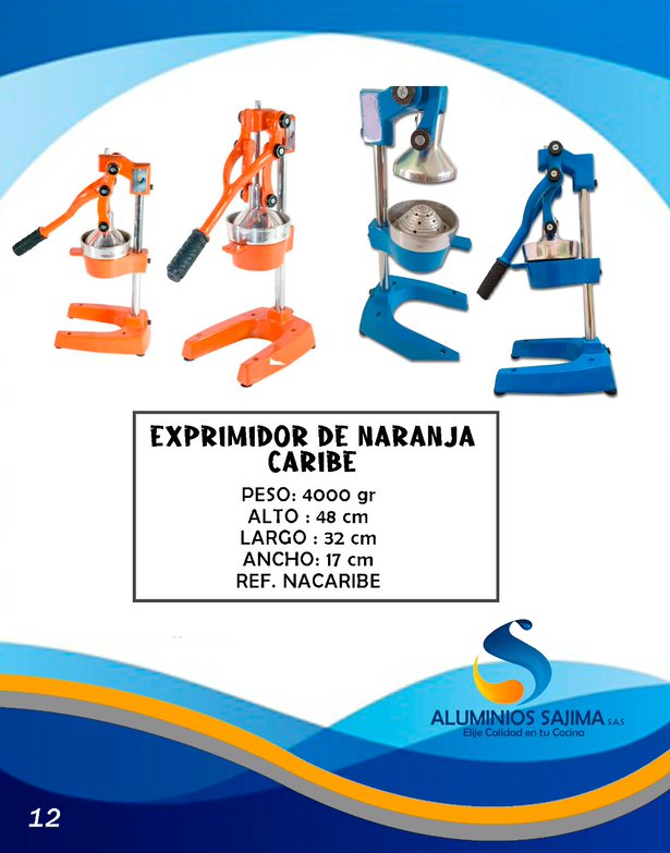 Exprimidor de naranja caribe