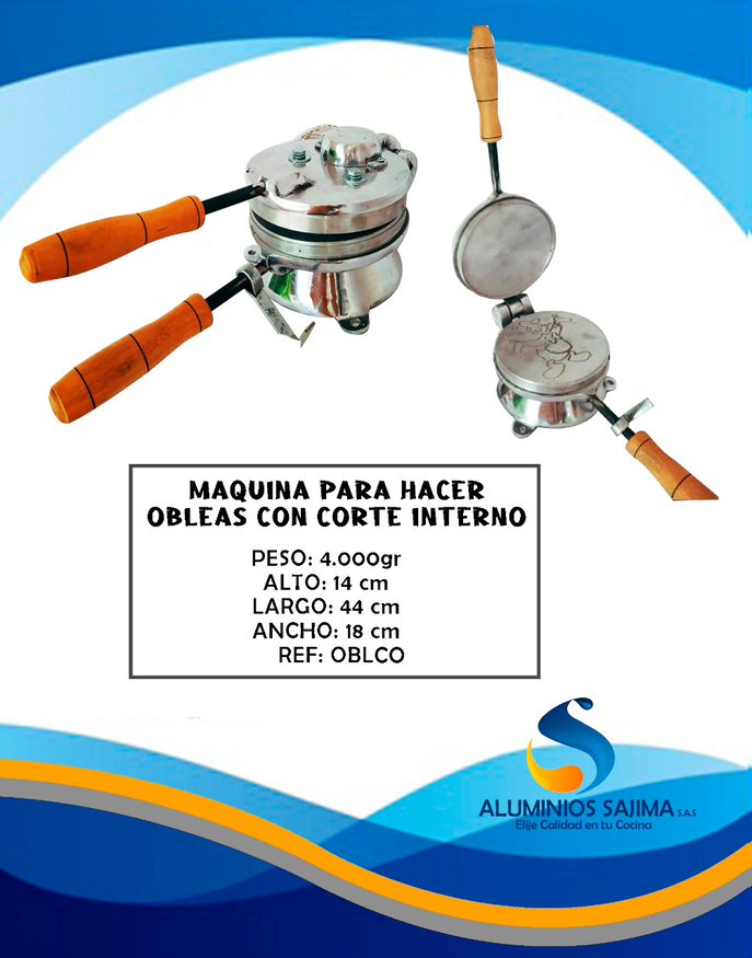 maquina para hacer obleas con corte interno