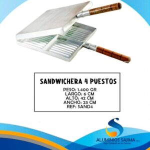 Sanduchera 4 puestos