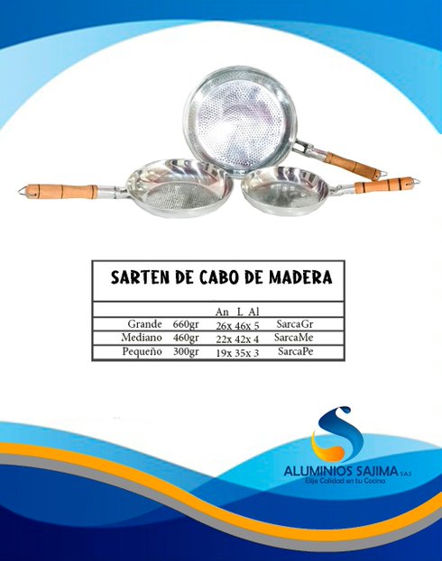 Sarten de cabo de madera
